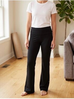 Athleta Black High-Waist Wide-Leg Pants
